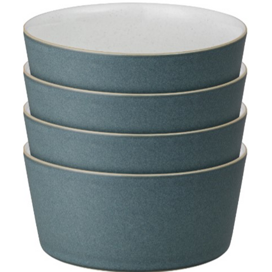 DENBY IMPRESSION CHARCOAL SET OF 4 STRAIGHT BOWL