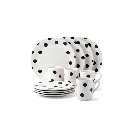 DECO DOT DINNERWARE 12-PIECE SET