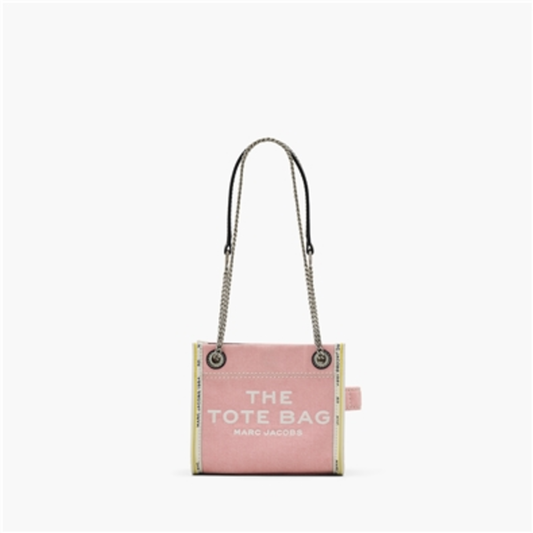 THE DENIM CHAIN CROSSBODY TOTE BAG, RIBBON PINK