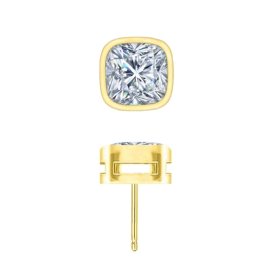 14K YELLOW GOLD SQUARE STUD EARRINGS, GOLD