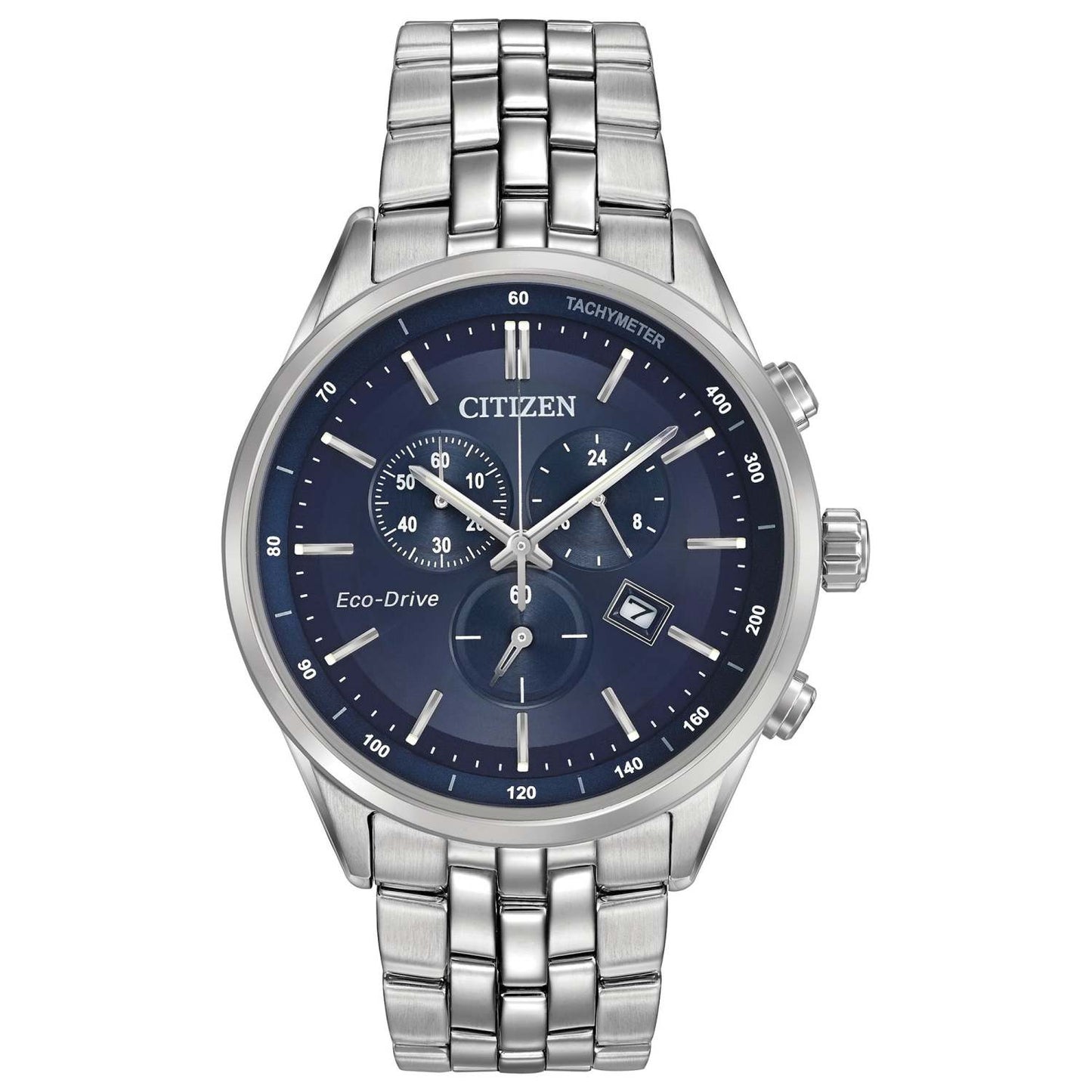 MENS CORSO ECO-DRIVER SILVER-TONE STAINLESS STEEL WATCH BLUE DIAL