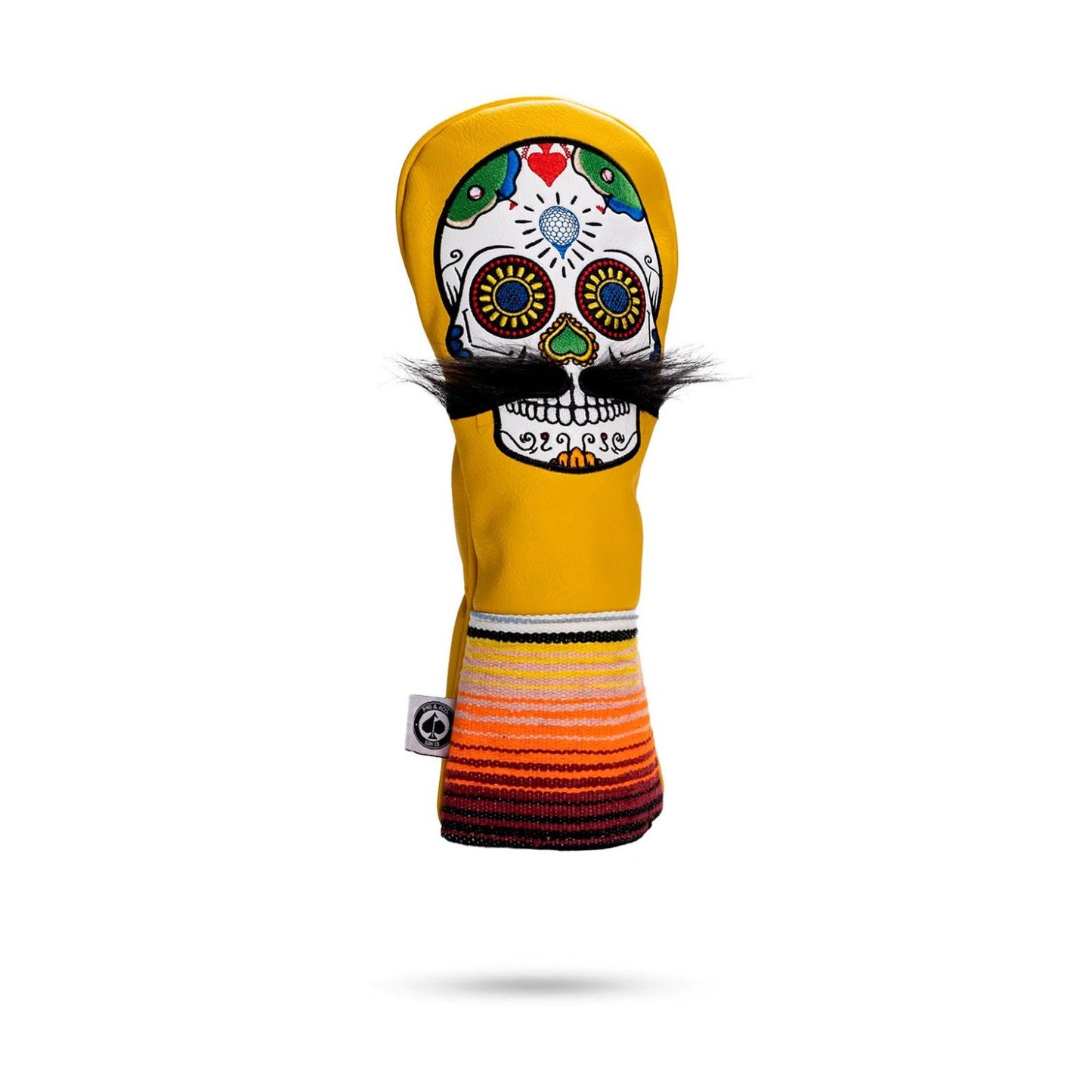 MUSTACHE SUGAR SKULL - FAIRWAY COVER YELLOW