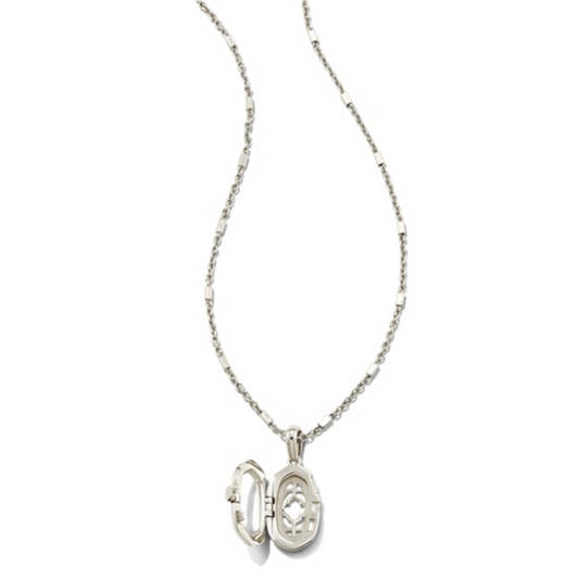 ELLIE LOCKET PENDANT RHODIUM COMPONENT, SILVER