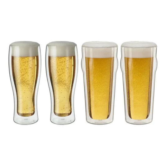 ZWILLING SORRENTO DOUBLE WALL GLASSWARE BEER GLASS, 4PC SET PROMO