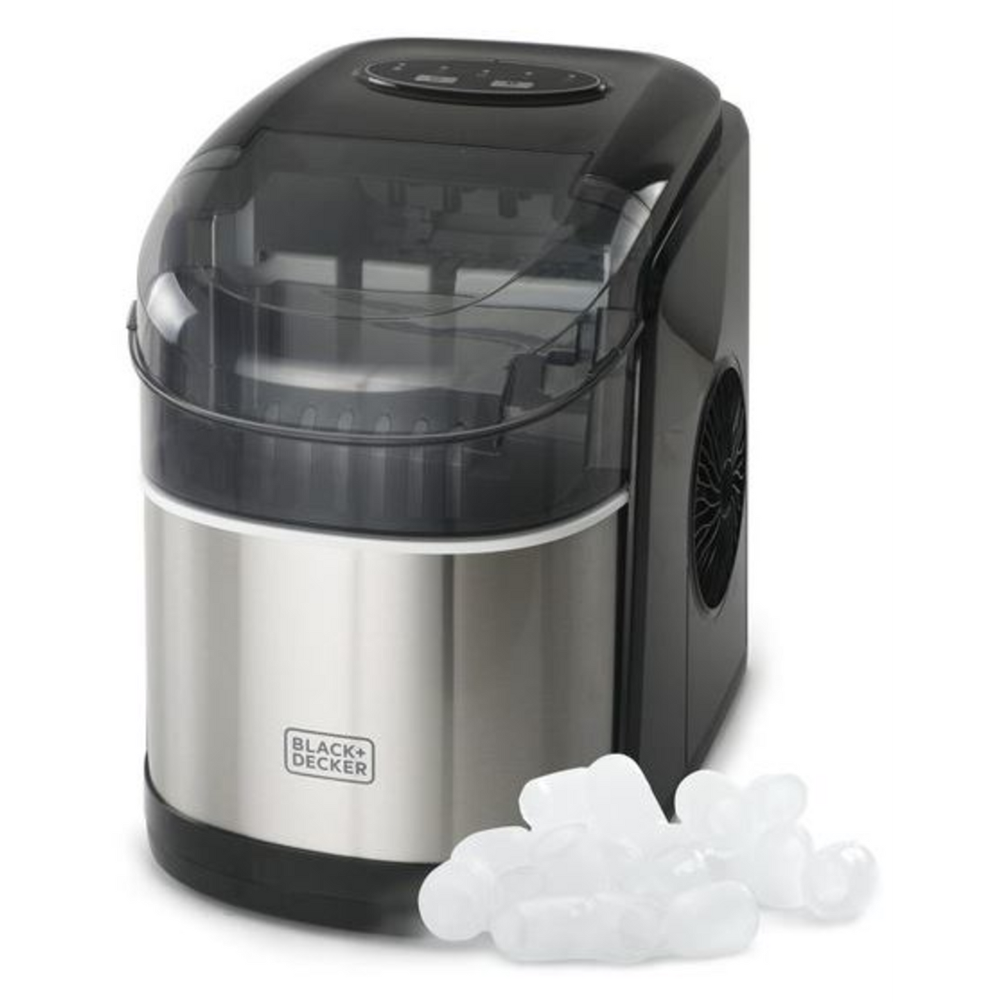 BLACK+DECKER 26-LB DROP-DOWN DOOR FREESTANDING BULLET ICE MAKER - STAINLESS STEEL