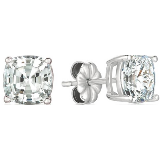 CRISLU SOLITAIRE ASSCHER EARRINGS FINSIHED IN PURE PLATINUM