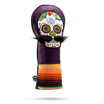 MUSTACHE SUGAR SKULL - FAIRWAY COVER PURPLE