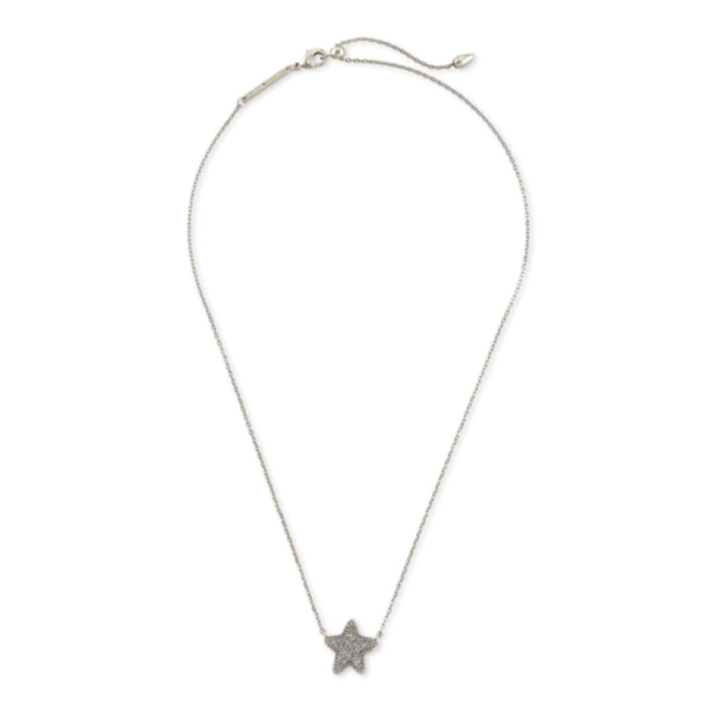 KENDRA SCOTT JAE STAR SILVER PENDANT NECKLACE IN PLATINUM DRUSY