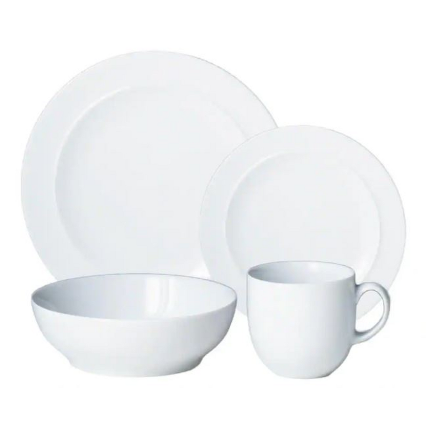 DENBY WHITE 4PC DINNERWARE SET