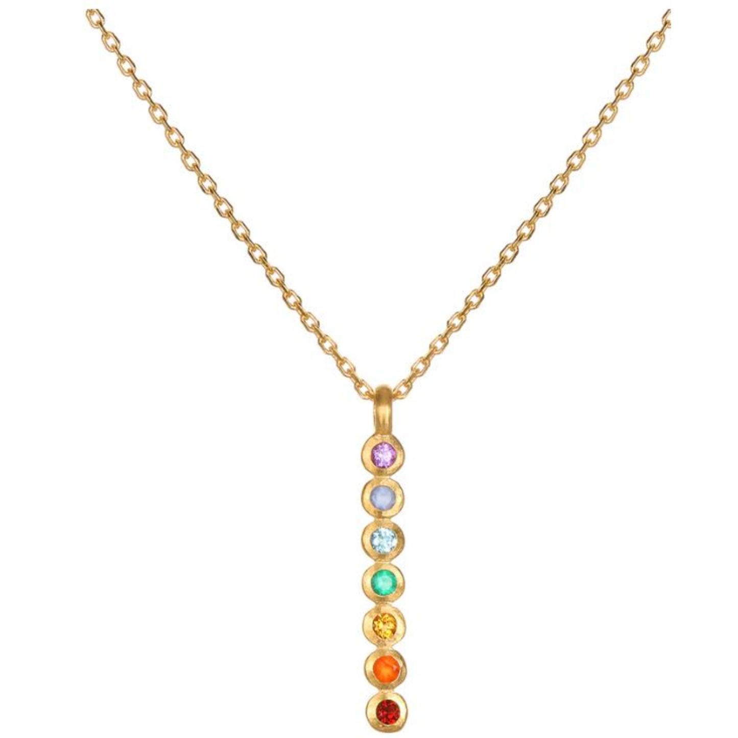 SATYA MULTI STONE CHAKRA STICK 18 INCH NECKLACE