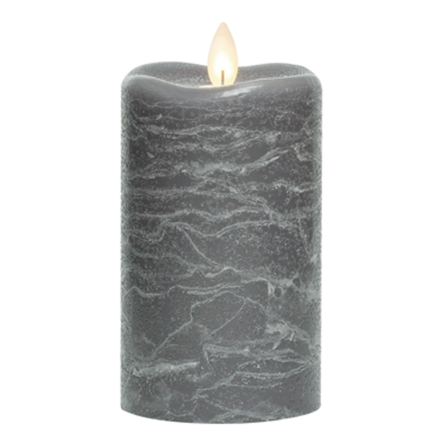 FROSTED CANDLE WAX PILLAR LED, GRAY, 5
