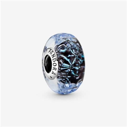 WAVY DARK BLUE MURANO GLASS OCEAN CHARM