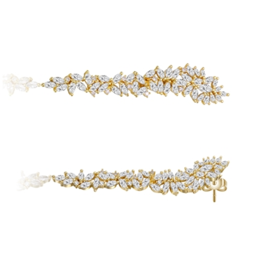 14K YELLOW GOLD BOLD DROP EARRINGS, GOLD