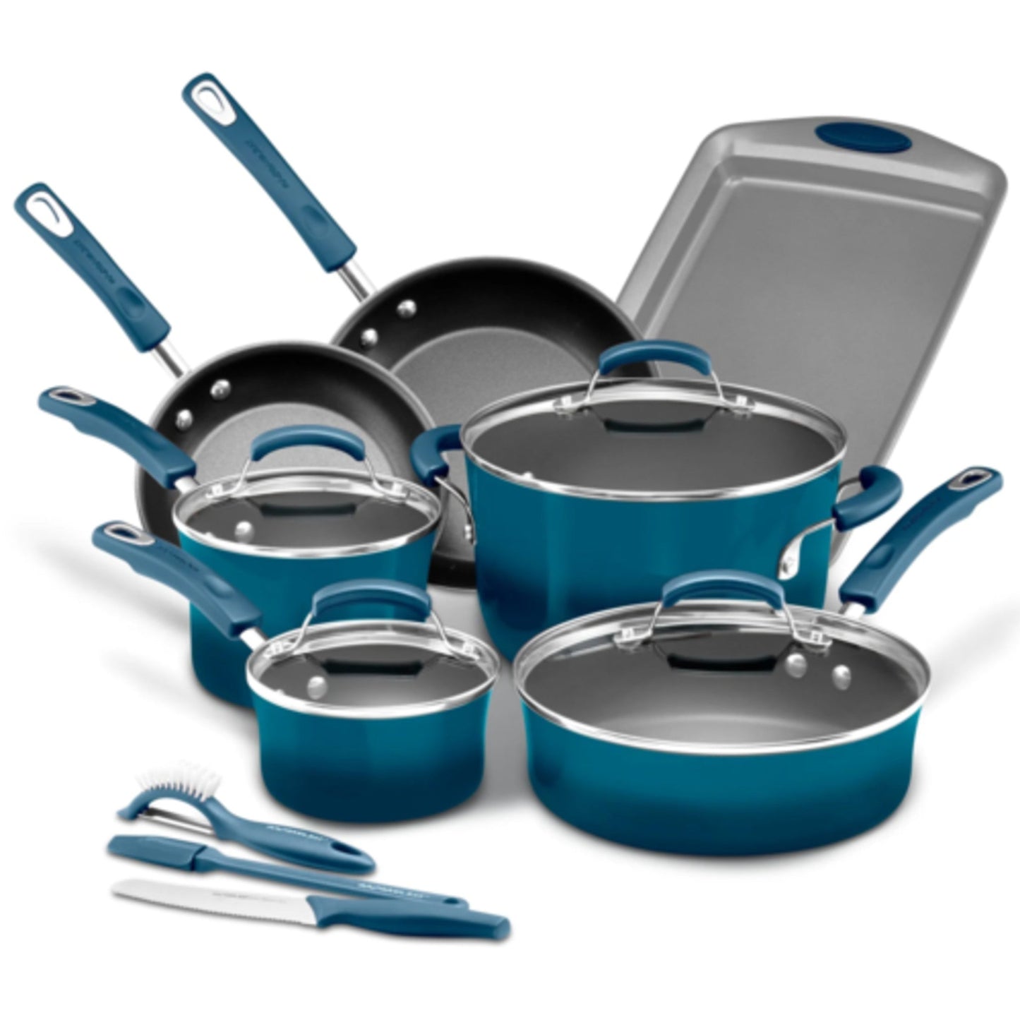 RACHAEL RAY CLASSIC BRIGHTS 14-PIECE NONSTICK COOKWARE SET