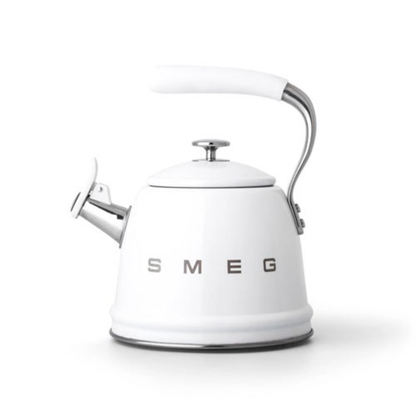 STAINLESS STEEL WHISTLING STOVETOP KETTLE WHITE