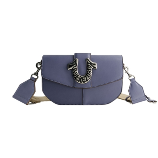 SHOULDER BAG WITH SIGNATURE LOGO ACCENT, BLUE