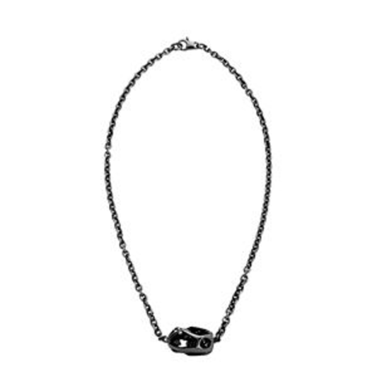 CRYSTAL BEAD SINGLE NECKLACE, JET