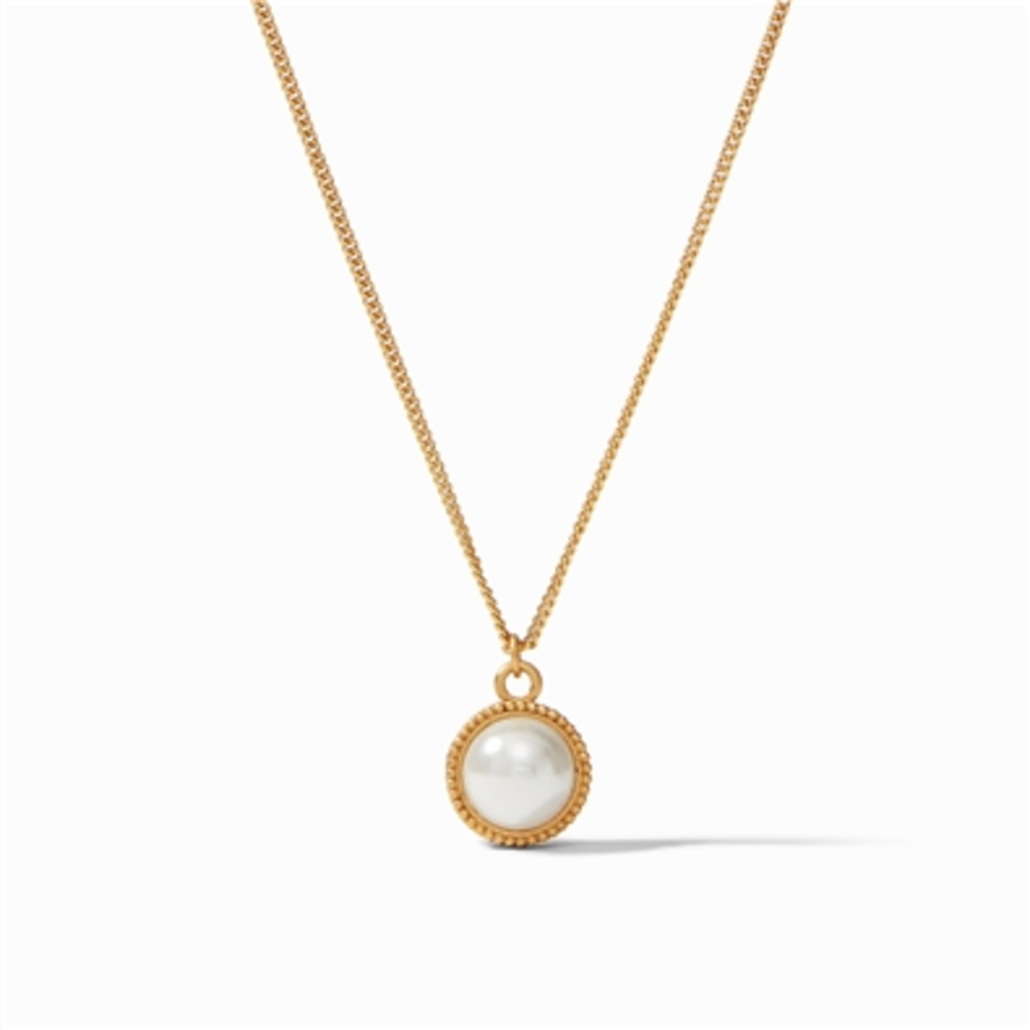 FLEUR-DE-LIS SOLITAIRE NECKLACE, PEARL