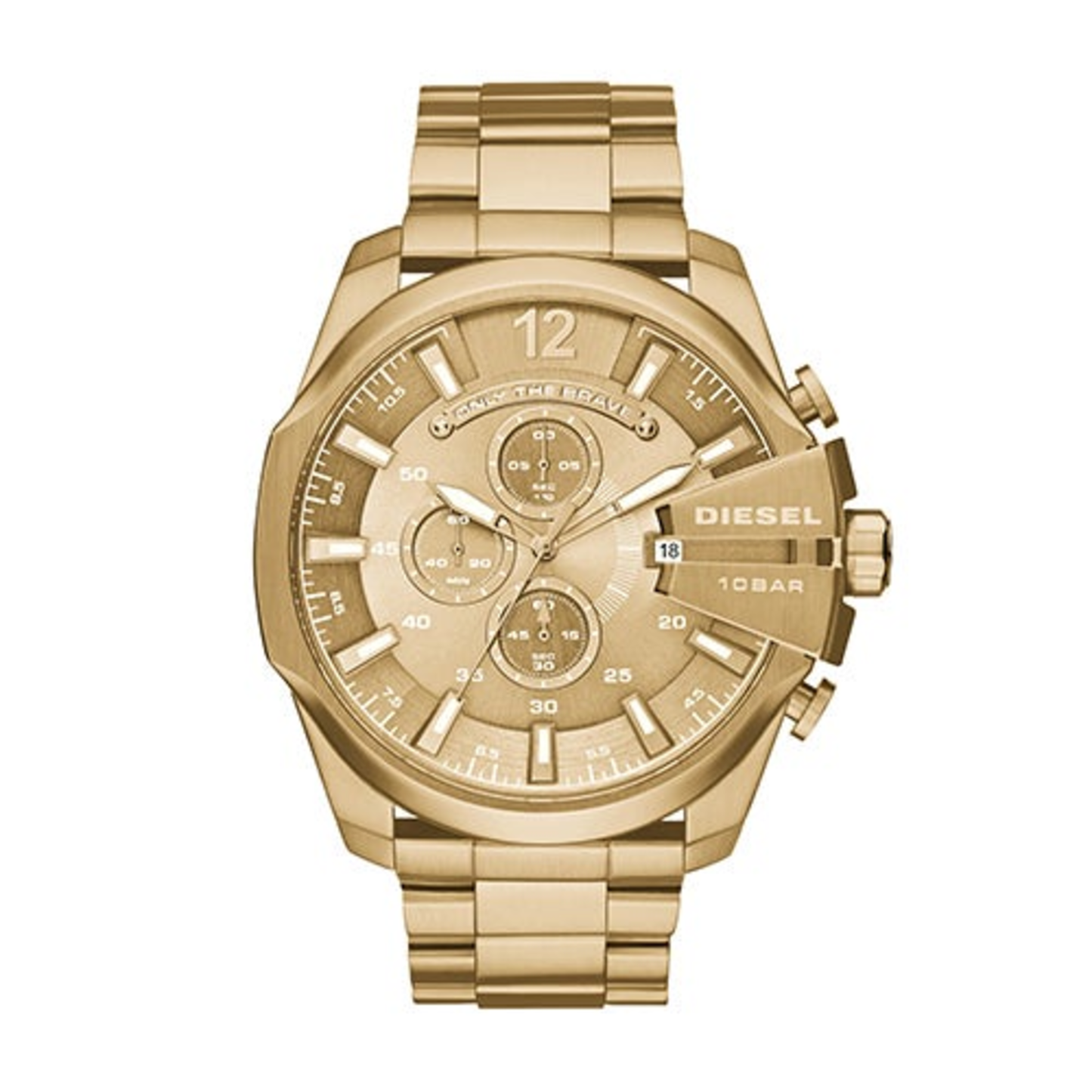 MENS MEGA CHIEF GOLD-TONE STAINLESS STEEL WATCH GOLD DIAL