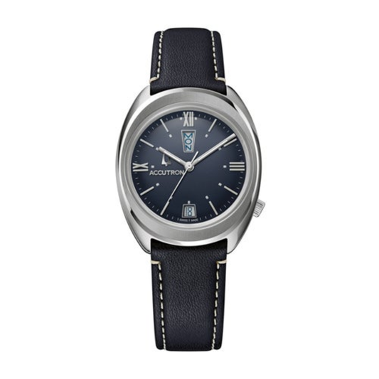 UNISEX LEGACY AUTOMATIC SILVER & DARK BLUE LEATHER WATCH DARK BLUE DIAL