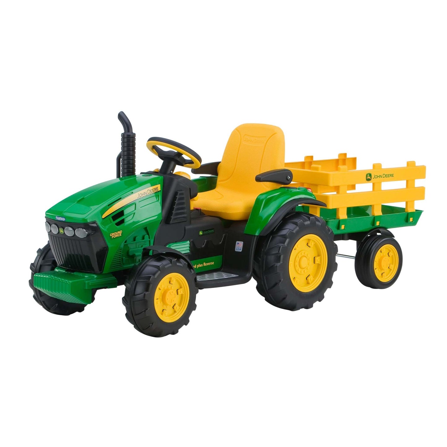 JOHN DEERE GROUND FORCE TRACTOR 12V RIDE-ON GREEN