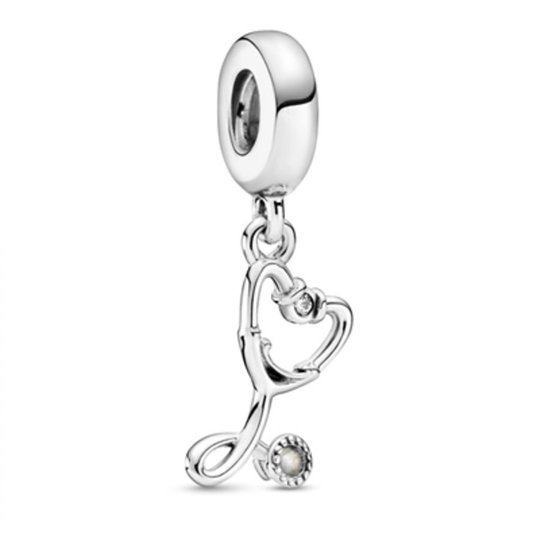 STETHOSCOPE HEART DANGLE CHARM