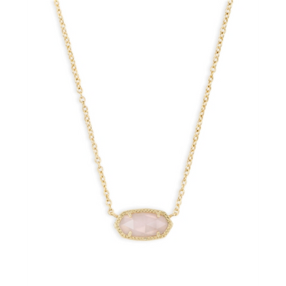 ELISA NECKLACE, GOLD ROSE QUARTZ