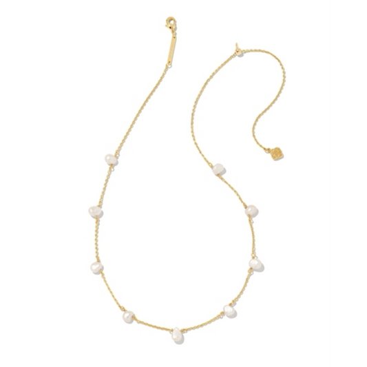 LEIGHTON PEARL NECKLACE, GOLD