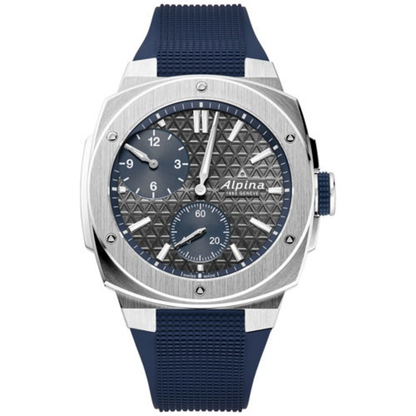 MEN'S ALPINER EXTREME REGULATOR AUTOMATIC NAVY RUBBER STRAP WATCH, GRAY DIAL
