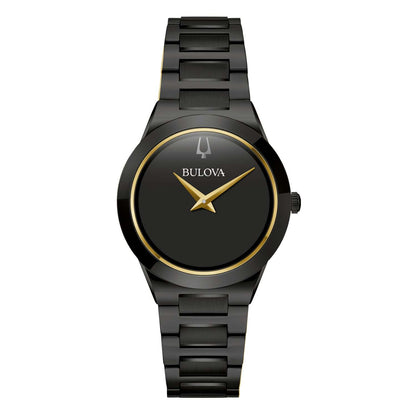 LADIES MILLENNIA BLACK ION-PLATED STAINLESS STEEL WATCH BLACK DIAL