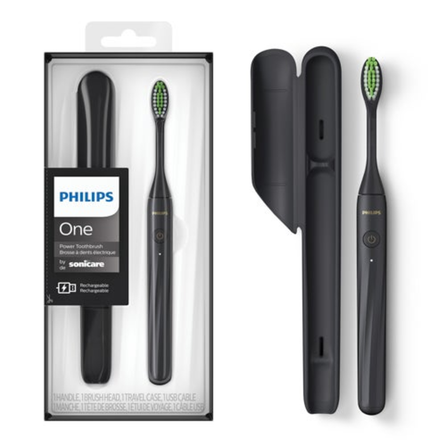 PHILIPS ONE RECHARGEABLE TOOTHBRUSH BLACK