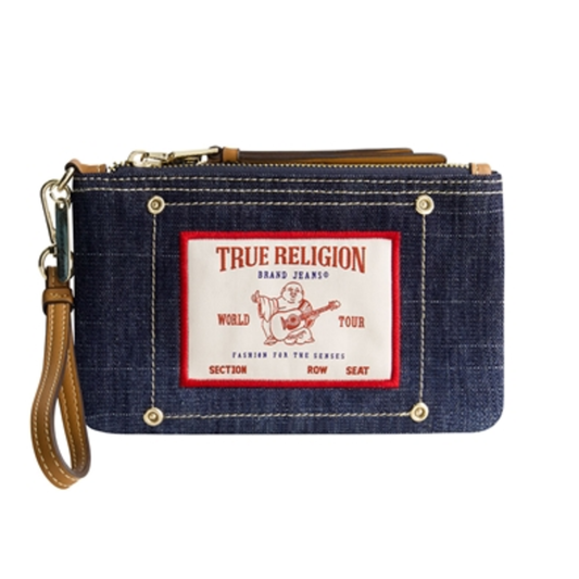 BUDDHA PATCH DENIM WRISTLET, DARK DENIM