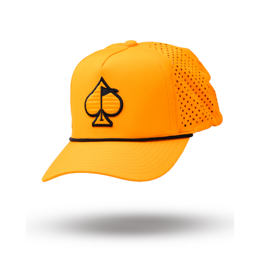 PERFORATED ROPE HAT - HIGHLIGHTER ORANGE