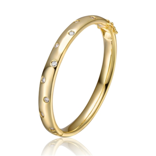14K YELLOW GOLD CLASSIC BANGLE, GOLD, 7"