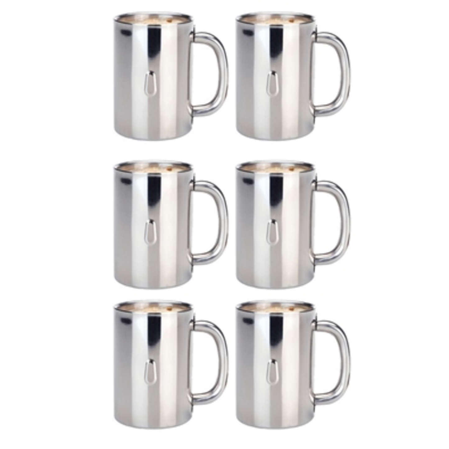 STRAIGHT 18-10 MUG SET, 12 OZ. EACH, 6 PIECES