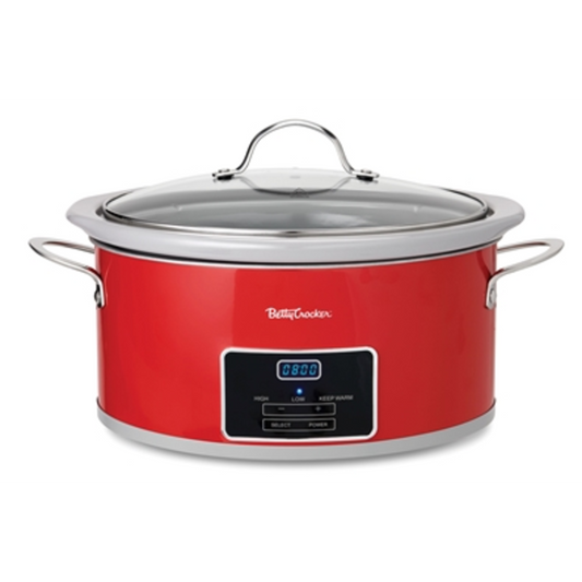 6-QUART OVAL DIGITAL SLOW COOKER, RED