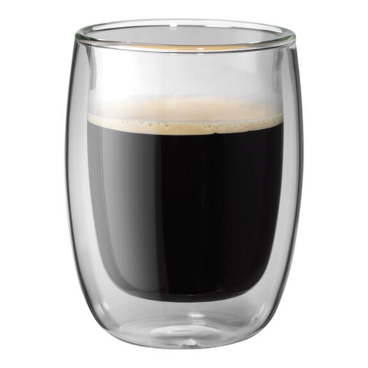 ZWILLING SORRENTO DOUBLE WALL GLASSWARE COFFEE GLASS  6.7OZ., 200ML, 2PC