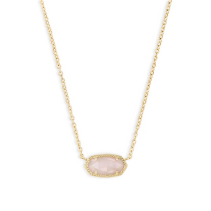 ELISA NECKLACE, GOLD ROSE QUARTZ