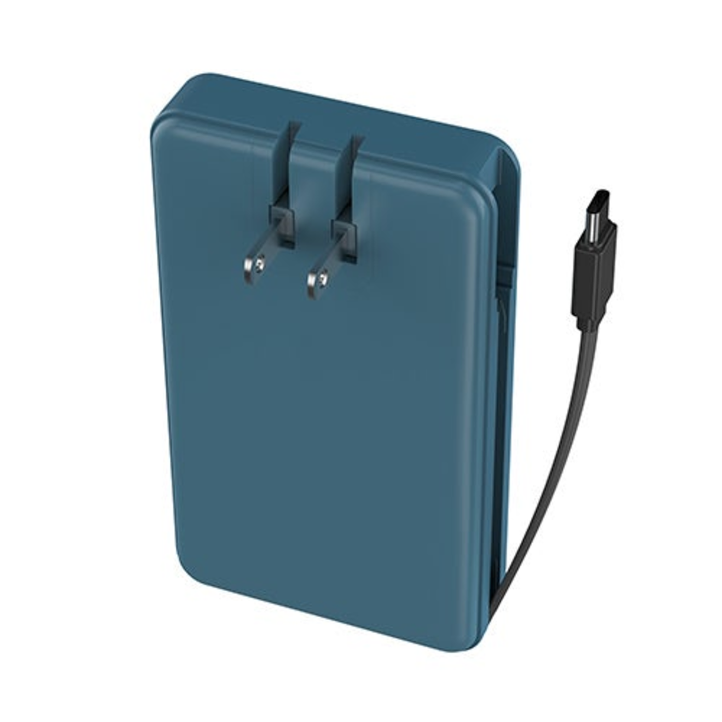AMP PRONG PLUS PORTABLE CHARGER W/ BUILT-IN USB-C CABLE & WALL PLUG