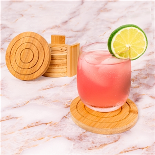 BAMBOO COASTER SET, 14 PIECES