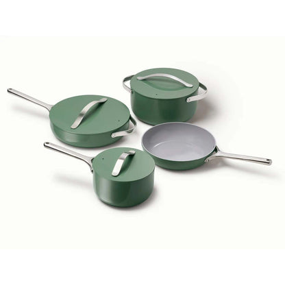 NON-TOXIC CERAMIC NONSTICK COOKWARE SET SAGE