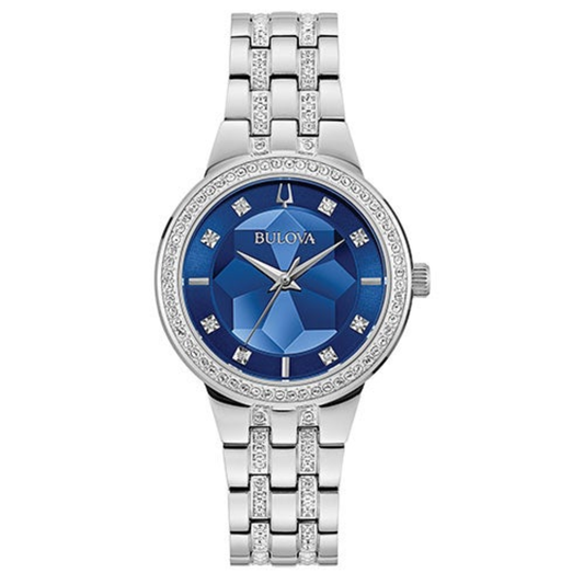 LADIES PHANTOM SWAROVSKI CRYSTAL PAVED WATCH BLUE DIAL