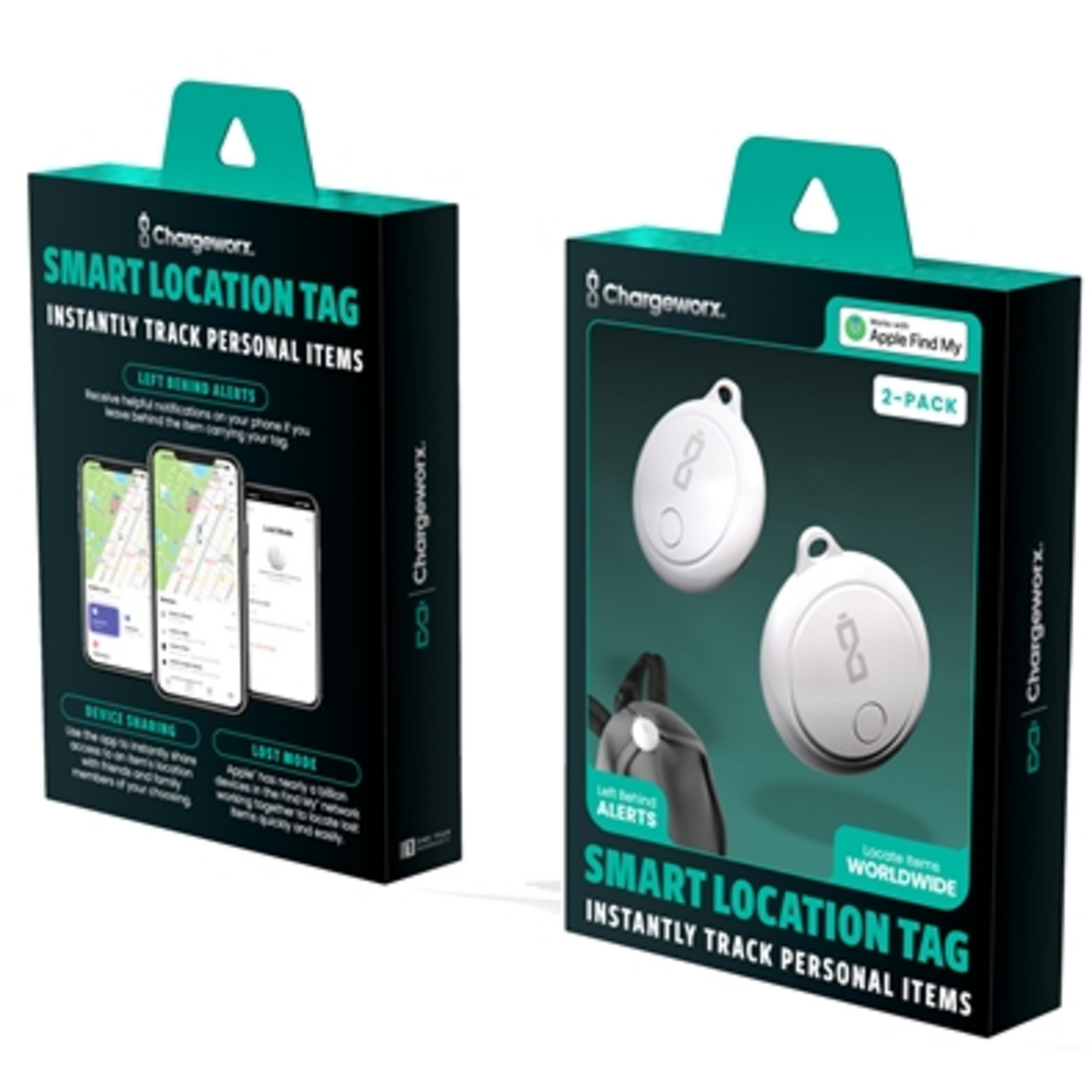 FIND MY TRACKER, WHITE, 2 PACK