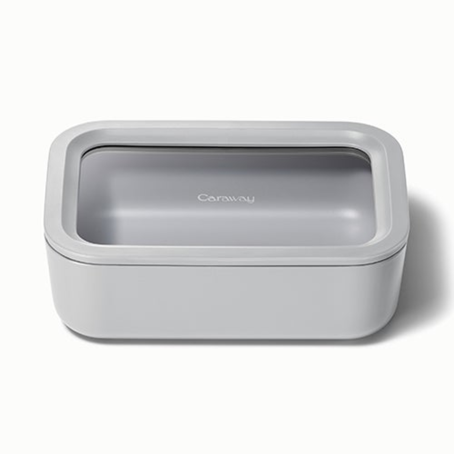 6.6 CUP GLASS FOOD CONTAINER RECTANGULAR SHAPE W/ LID GRAY