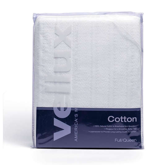 COTTON WOVEN FULLQUEEN BLANKET - (WHITE)