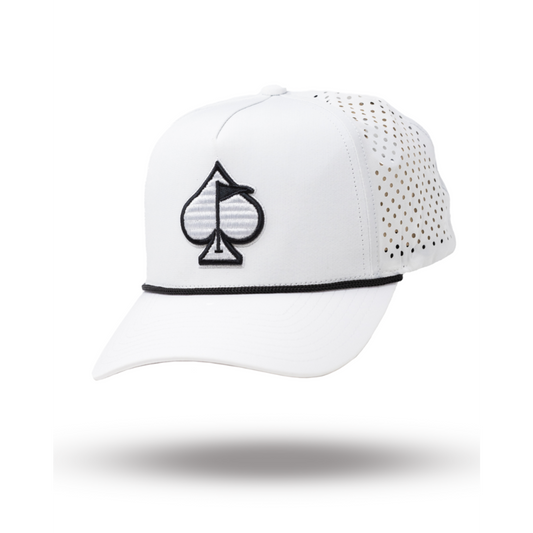 PERFORATED ROPE HAT - WHITE