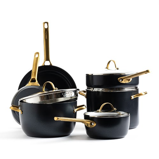 RESERVE CERAMIC NONSTICK 10PC COOKWARE SET BLACK