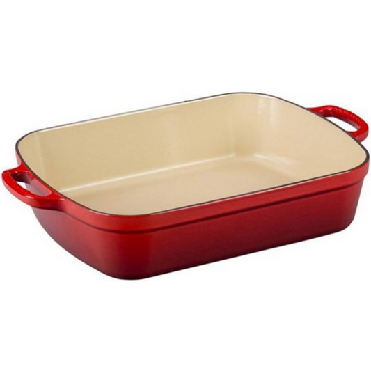 LE CREUSET SIGNATURE RECTANGULAR ROASTER - CERISE